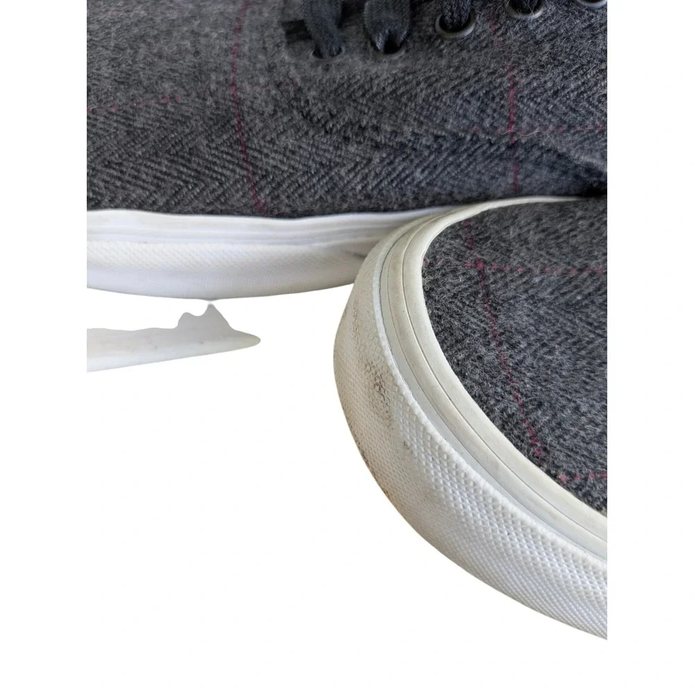 Vans Authentic Herringbone Sneakers Grey Pink Mens 12 Low Top Shoes